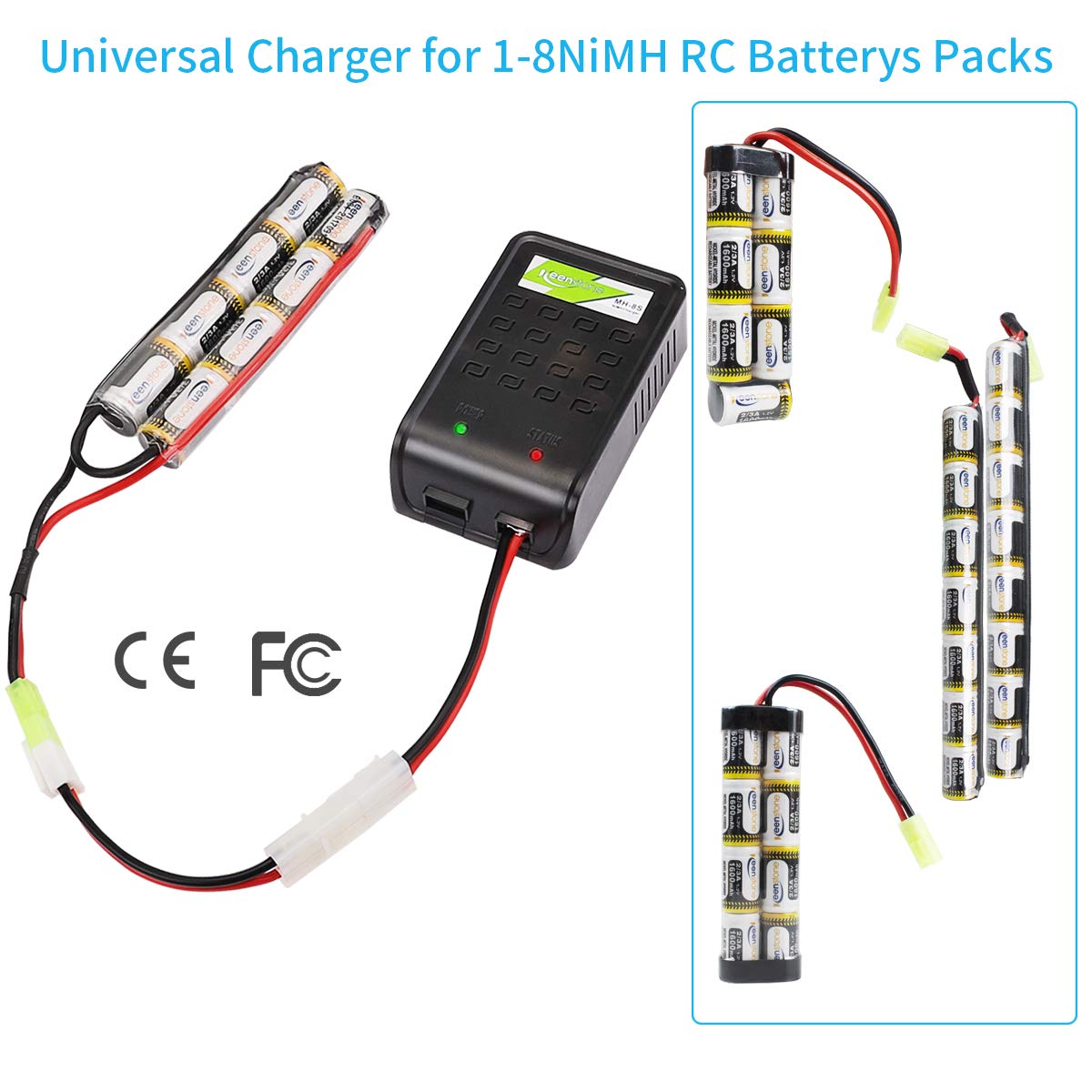Keenstone Airsoft Battery Charger with Mini Tamiya Connector and Tamiya