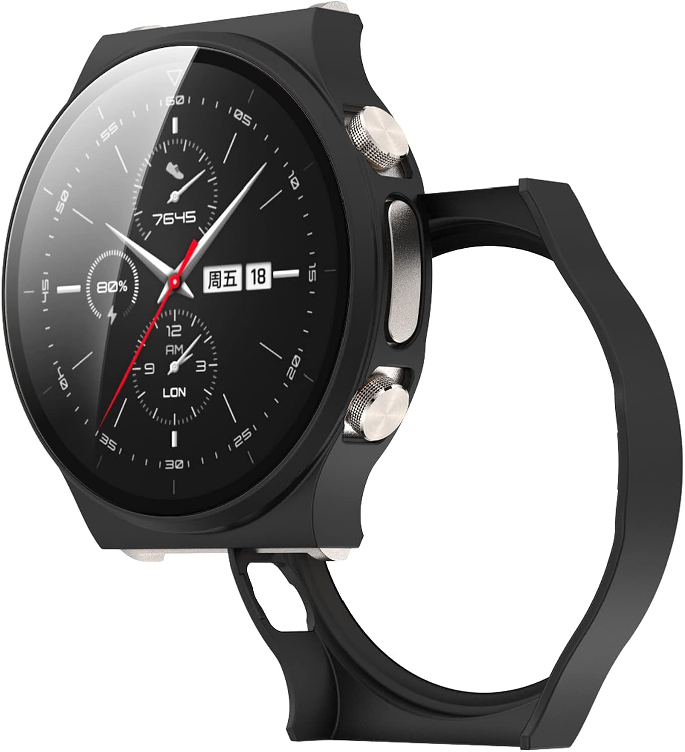 MOTONG PC Full Coverage Protective Case Cover Skin Tempered Glass Screen  Protector For huawei Watch GT2 Pro ECG(PC Black) : Amazon.ca: Clothing,  Shoes \u0026 Accessories