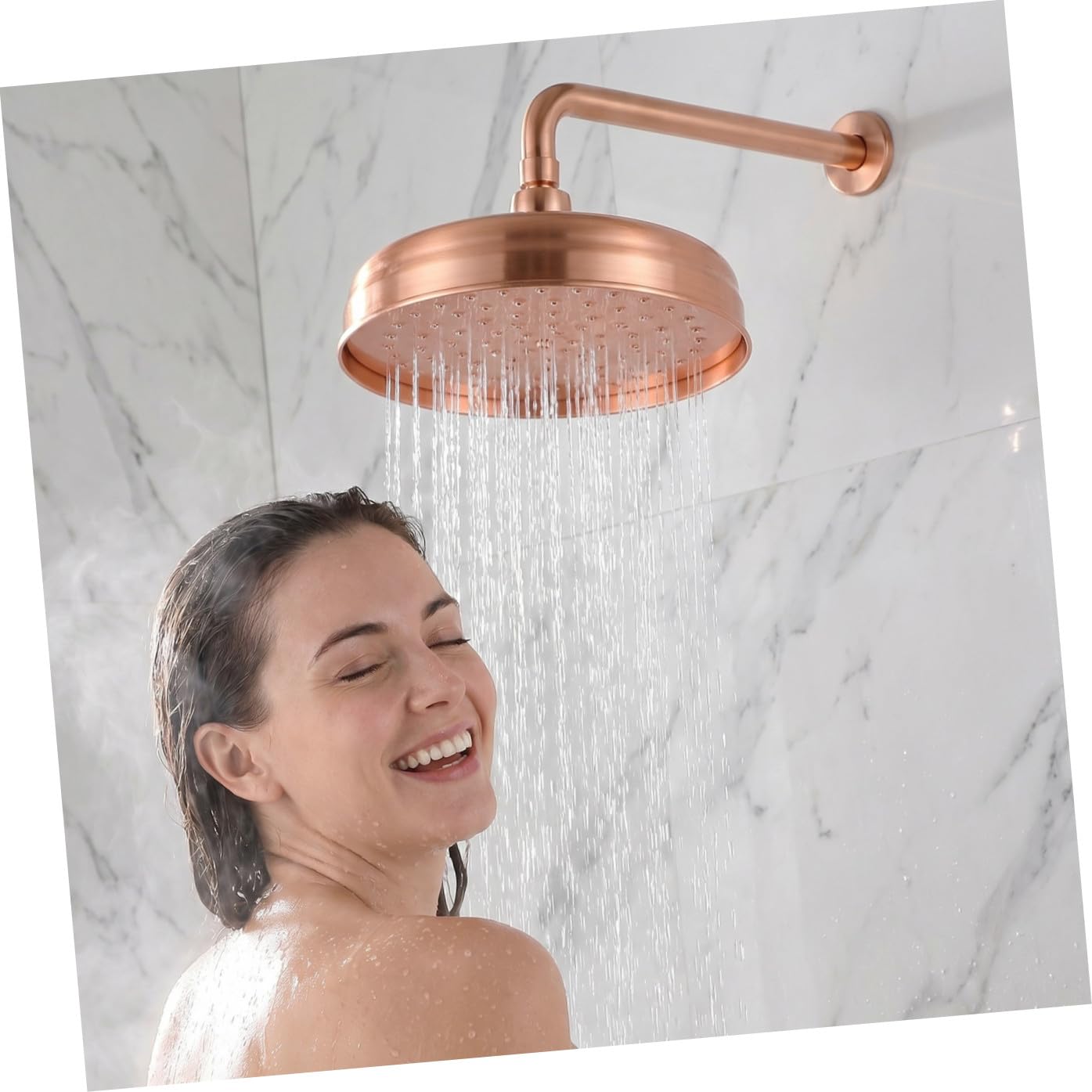 Cabezal de Ducha Vintage de Cobre Rojo para Baño, Instalación Simple