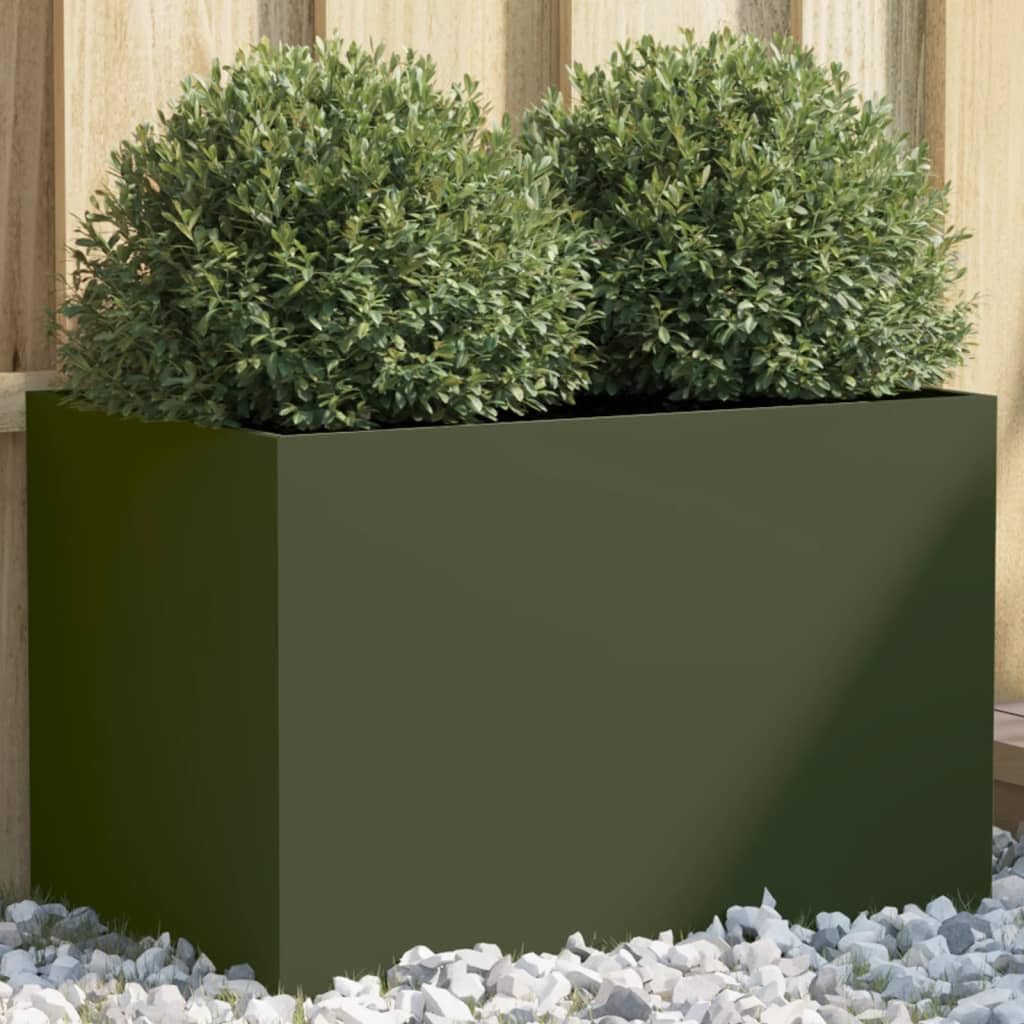 vidaXL Planter Olive Green 62x40x39 cm Steel โ image 1