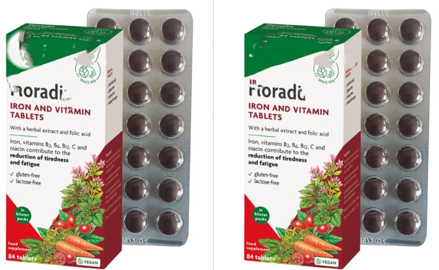 Iron Tablets SalusFloradix, paquete de 2, 168 tabletas en total