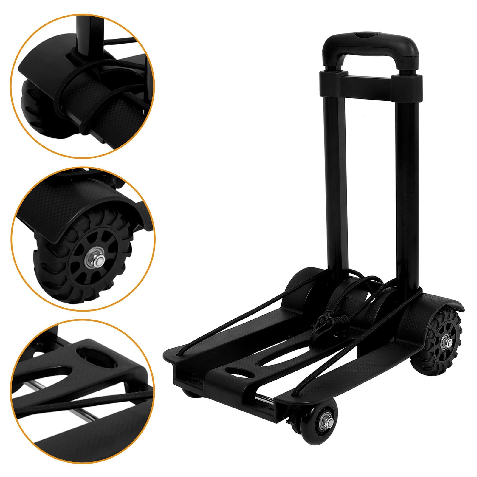 PartyKindom Carrito Plegable de Aleación de Aluminio Pequeño y Portátil Gran Capacidad de Carga para Equipaje y Compras en Viajes y Uso Diario