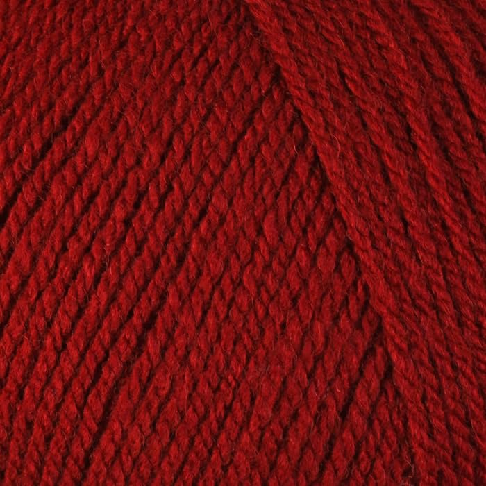 WoolCraft Aran with Wool 400g Knitting & Crochet Yarn, Great Value Acrylic with 25% Wool Yarn, Choose from 43 Shades, 800 Metres, 400g Balls, Pack of 5, Cardinal