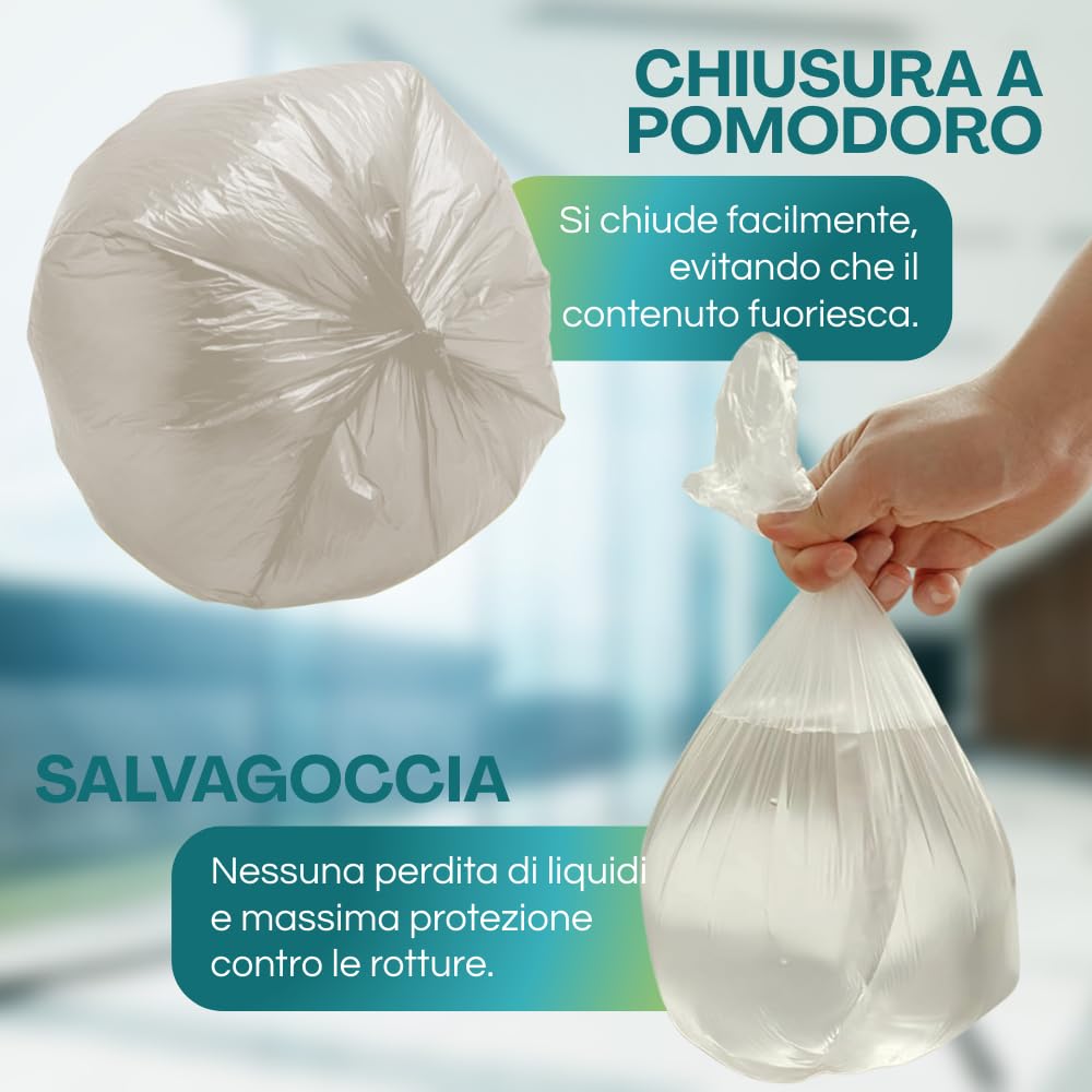 VIRSUS Lot de 30 sacs à ordures transparents résistants en ambre 90 x 120 120 litres
