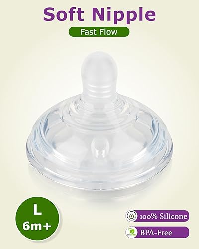 Miniatura 2 de Paquete de 6 pezones de silicona para biberones Tommee Natural Start anticólicos y biberones anticólicos avanzados, biberones más cerca de la