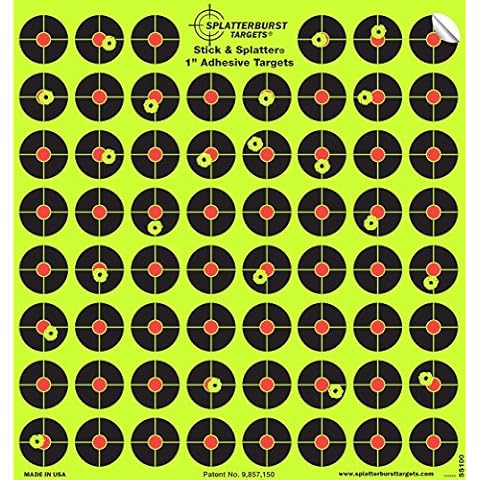 Splatterburst Targets - 10 Pack 1 inch Stick & Splatter Self Adhesive Shooting Targets - Gun - Rifle - Pistol - Airsoft - BB Gun - Pellet Gun - Air Rifle - Made in USA Cover