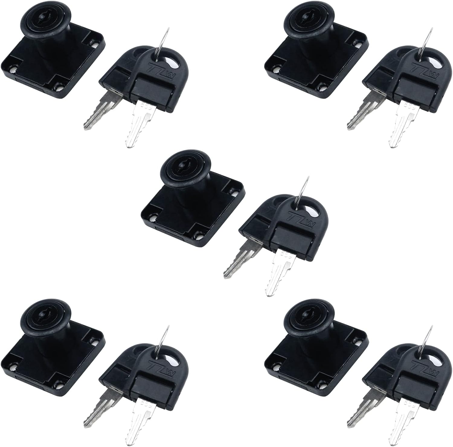 Crapyt Black Lock 40x40mm Drawer Desktop Lock with Universal