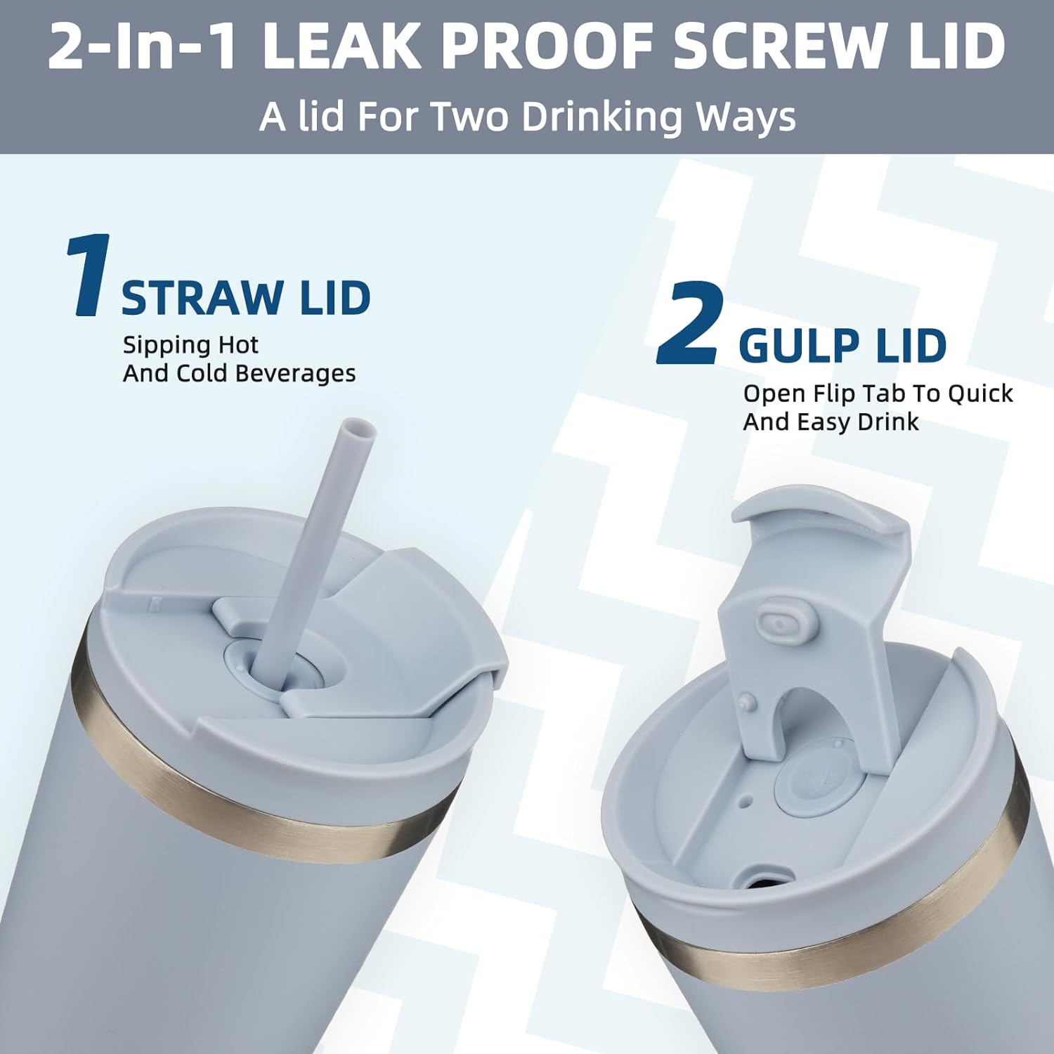 BJPKPK 26oz Stainless Steel Insulated Tumbler With lid And Straw Travel Coffee Thermal Tumblers Cup For Women And Men,Modern Blue - Image 4