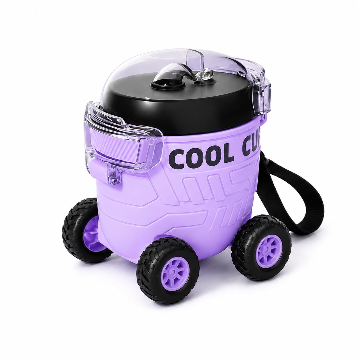 Cool Cup Rolling Cooler with Wheels, White and Black, Portable Insulated Container with Handle (Purple)-image-11