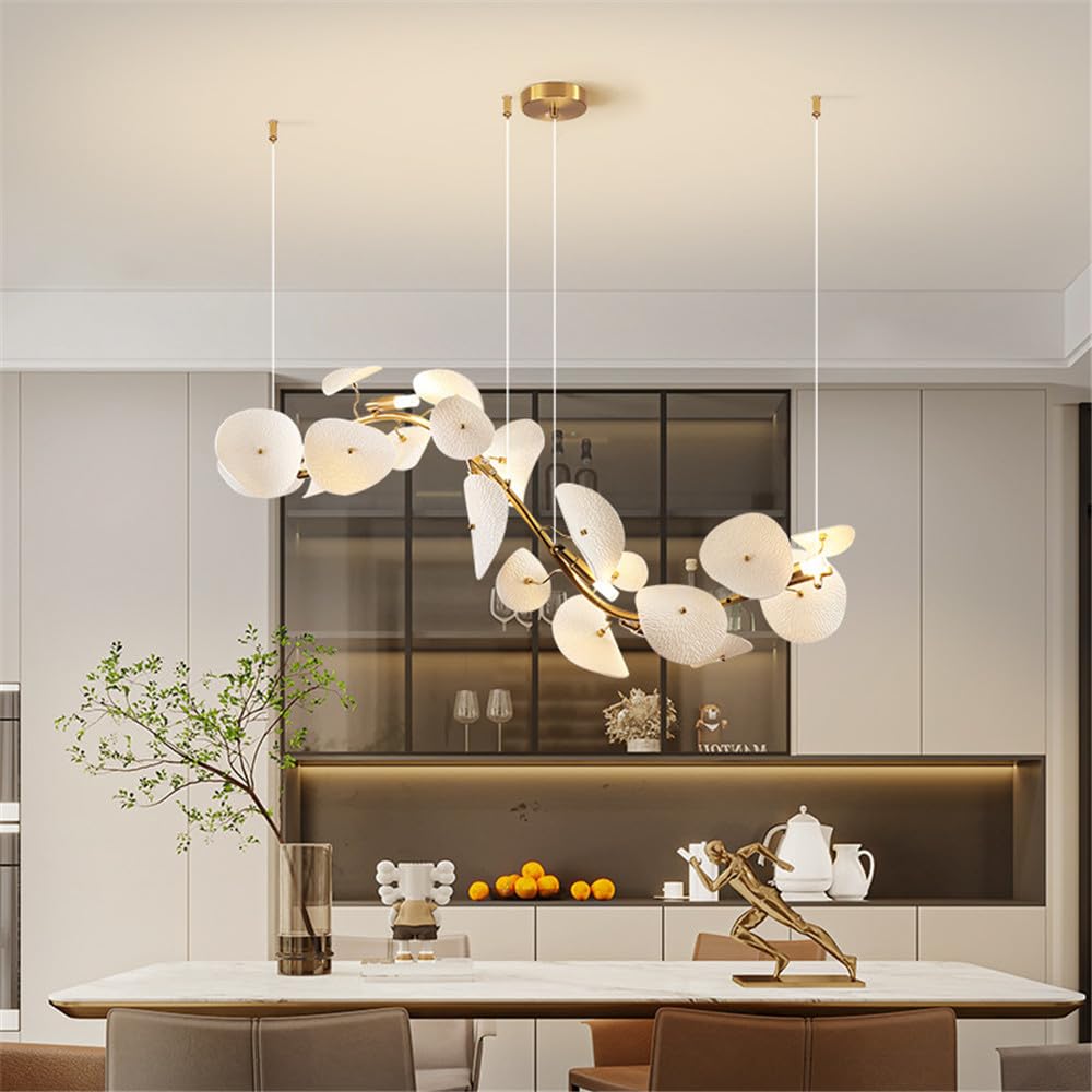 SXWNBIFH Contemporary Ceramic Living Room Chandelier LED Fashion Art Restaurant Bedroom Study Villa Hotel Cafe Bar Counter Pendent Lamp (A L100CM)