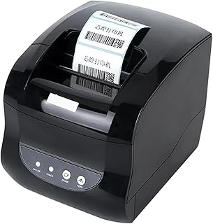 Thermal Label Printer, 365B 80mm Thermal Barcode Label Printer, 3 Inch POS Receipt Printer, for Windows Phone Price Tag Inkless, Barcode Printer for Clothing, Jewellery, Retail, Home