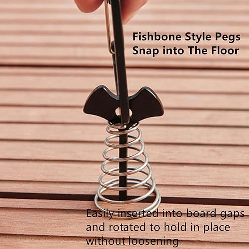 Miniatura 6 de 8 pinzas de anclaje para cubierta de espina de pescado, estacas de aluminio resistentes al viento, tensores ajustadores de cable para acampar al