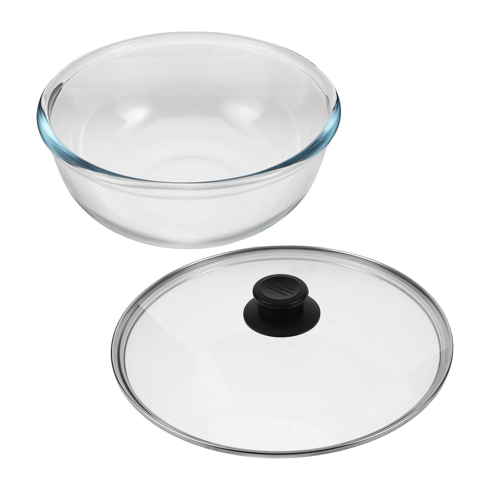 Sosoport Bol para Mezclar y Hornear Pan con Tapa Hermética, Cuenco de Vidrio de 5700 Ml para Cocina Multifuncional, Apto para Microondas y Lavavajillas