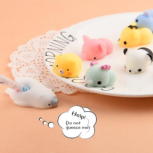 Miniatura 3 de KUUQA 20 piezas de juguetes de animales para apretar, gatos, conejos, pandas, juguetes para aliviar el estrés, rellenos de huevos de Pascua, regalos