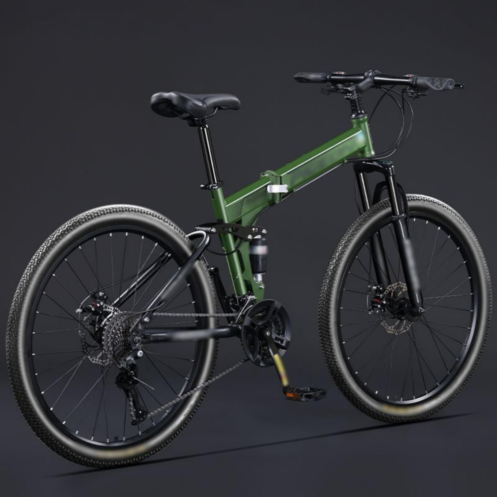 Bicicleta De Montaña Plegable De 24 Y 26 Pulgadas, 21 Velocidades, Frenos De Disco Dobles, Ruedas De Radios Y Suspensión Doble para Hombres Y Mujeres Adultos