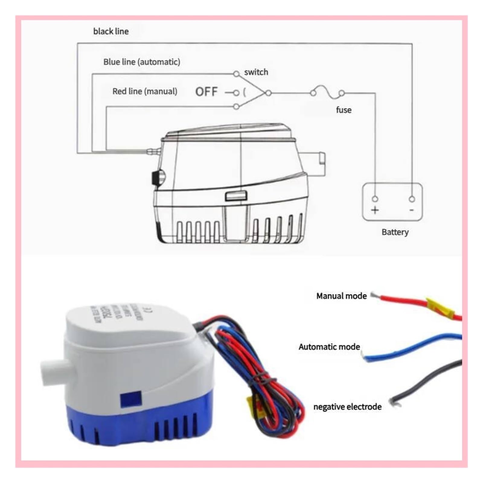 Pompa di sentina automatica 1pc 12V 1100GPH sommergibile
