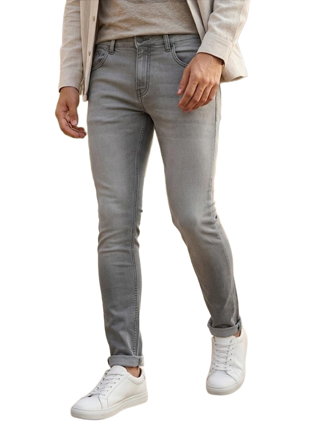 urbano fashion Men's Regular Fit Mid Rise Washed Jeans Stretchable-picture-29