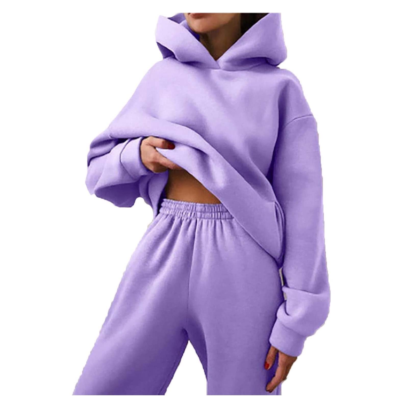 Tuta Sportiva Da Donna Tuta Da Jogging Tuta Da Donna 2 Pezzi Tuta For Il Tempo Libero Felpa Con Cappuccio Lungo Top + Pantaloni Lunghi Abbigliamento Sportivo