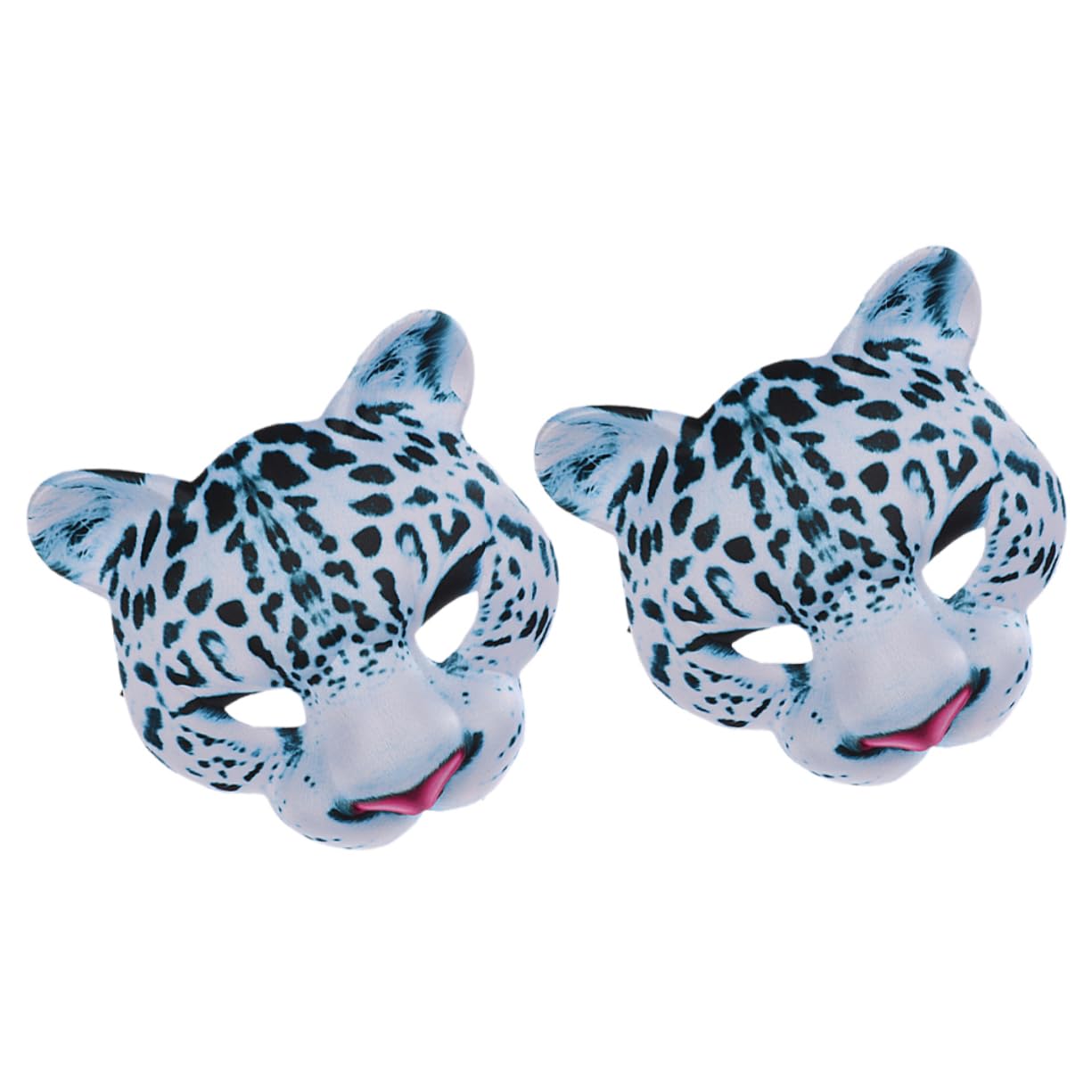 ROMISBABA Comfortable Eva Snow Leopard Mask Halloween Decor Mask Set for Birthday Prom Masquerade Party