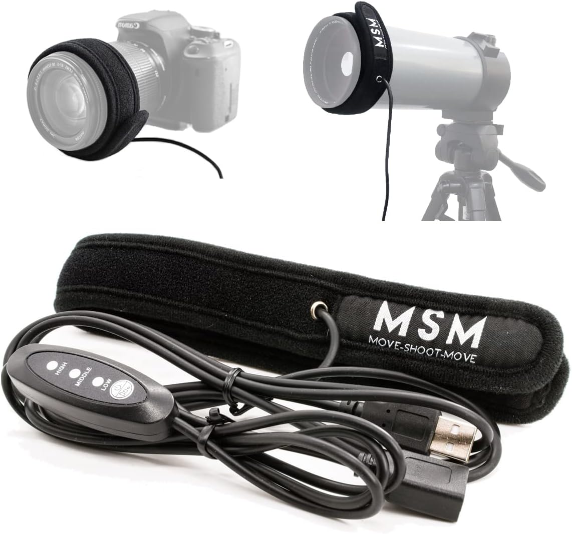 Dew Heater, Move Shoot Move Lens Heater for Telescopes and Camera with 3 Modes Temperature Setting, Protect Camera Lens Fogging for Astrophotography and Overnight Photography