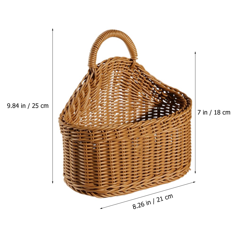Panier de rangement en rotin à suspendre - Panier à fleurs en osier tissé pour pommes de terre, magazines, articles divers, oignons, taille