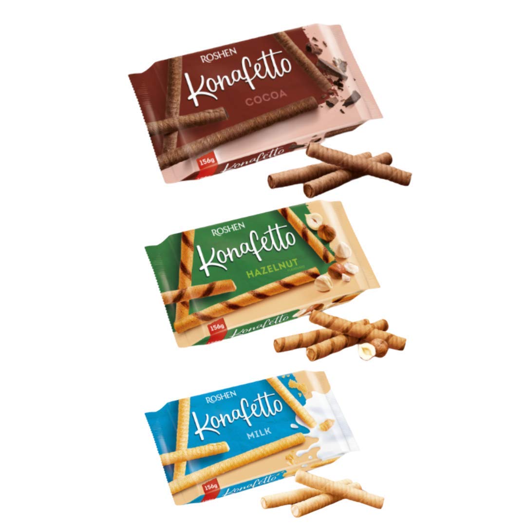 Roshen Wafer Rolls "Konafetto" Vanilla 140gr/4.94oz (Case of 15) 1