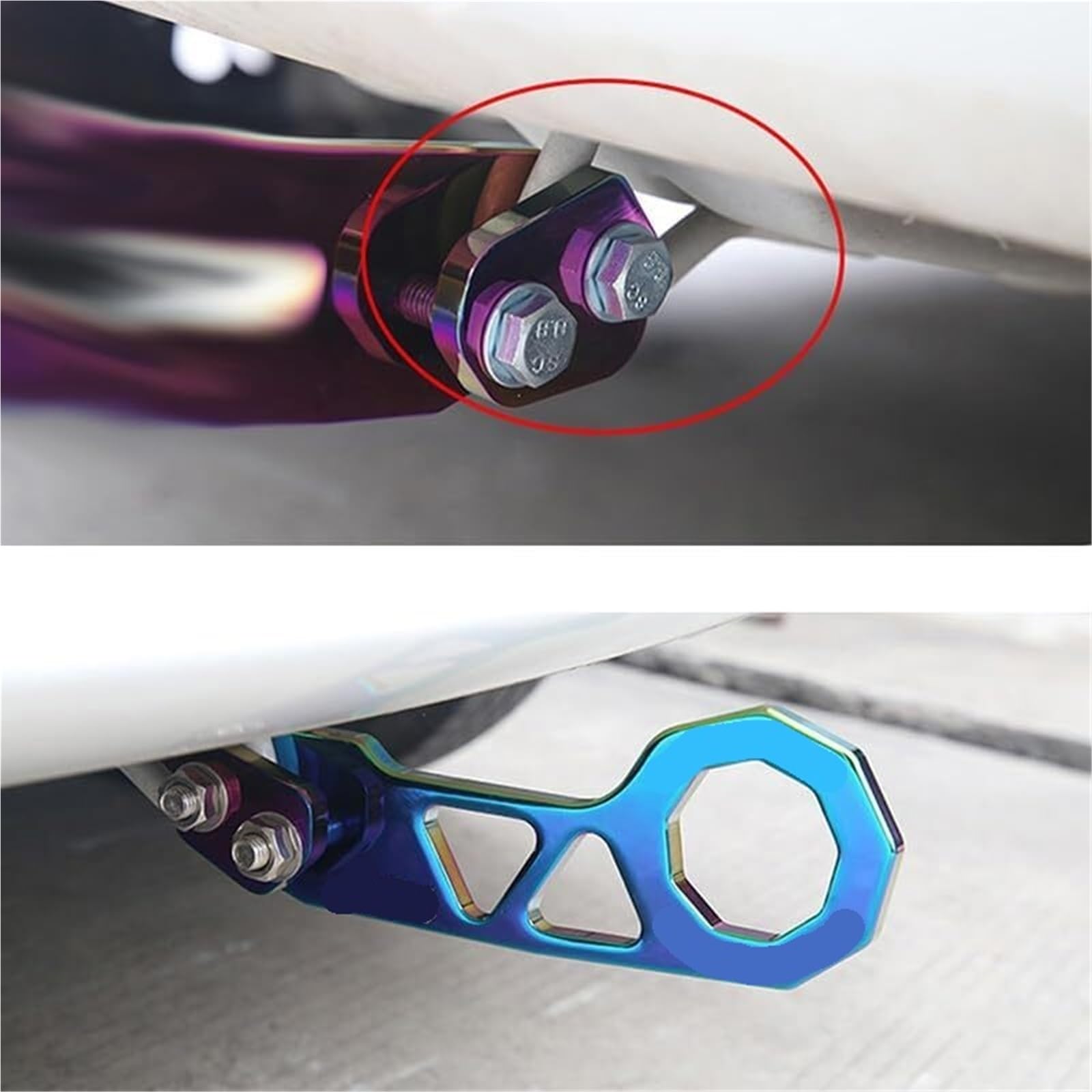 Abschleppöse Abschlepphaken, Hinten Auto Abschleppöse Haken Aluminium Legierung Multicolor(A)