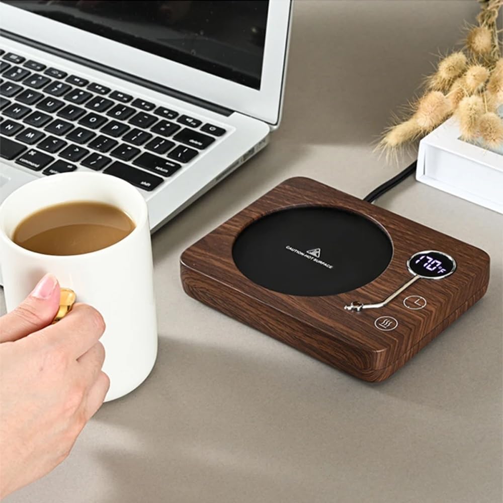 Calentador de tazas de café, calentador de tazas de café con 3 ajustes de engranajes y función de apagado automático de 4 horas para uso en la oficina y el hogar, calentador de bebidas