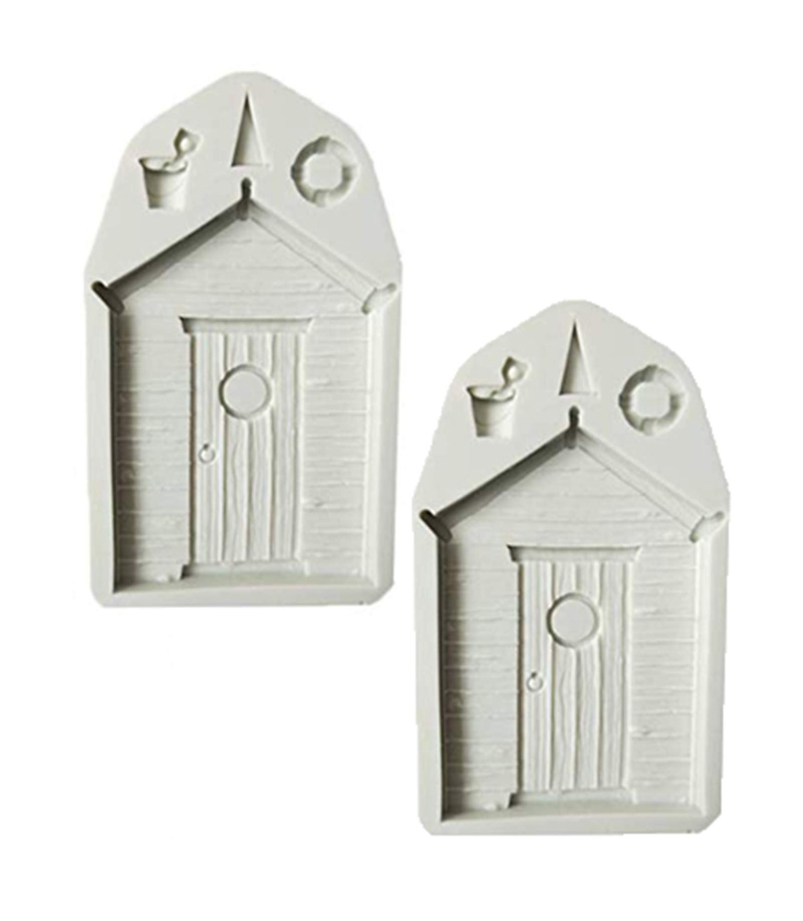 Dubens Random 2Pcs 3D House Wedding Silicone Mold Beach Hut Cake Border Fondant Cake Decorating Tools Diy Cupcake Candy Chocolate Gumpaste Mold