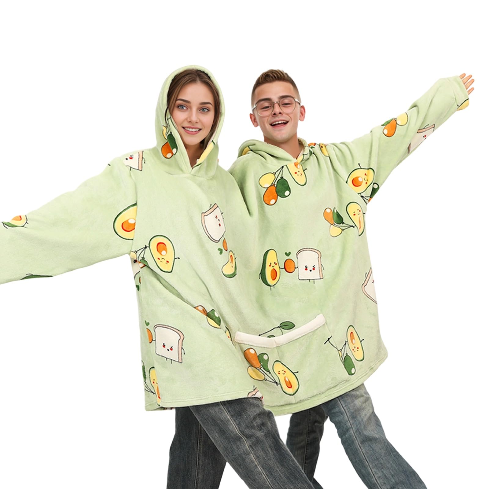 Sweat à capuche pour couple - Pyjama surdimensionné assorti - Sweat à capuche amusant pour deux personnes - Cadeau de couple assorti pour elle et lui