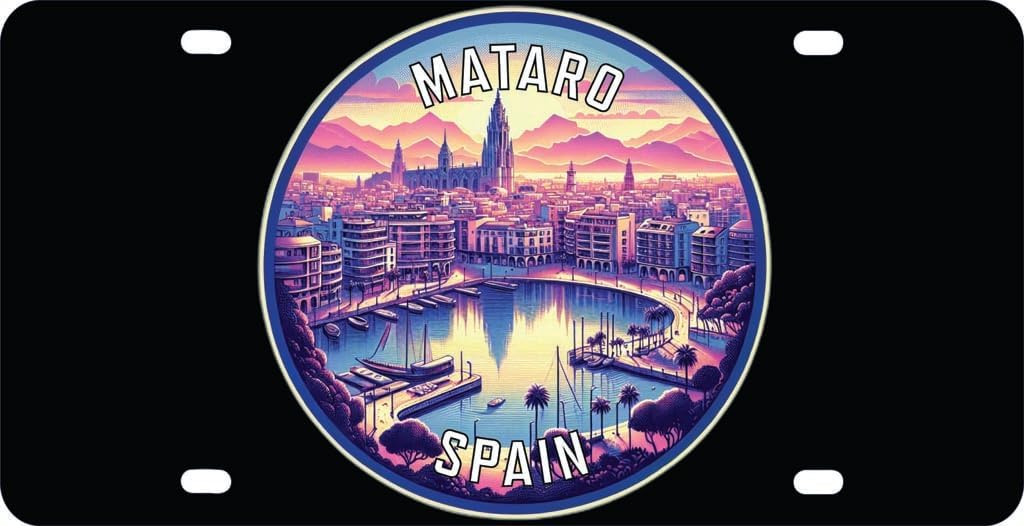 Mataro Spain Souvenir Destination Mini Metal License Plate 4.75 x 2.25 inch