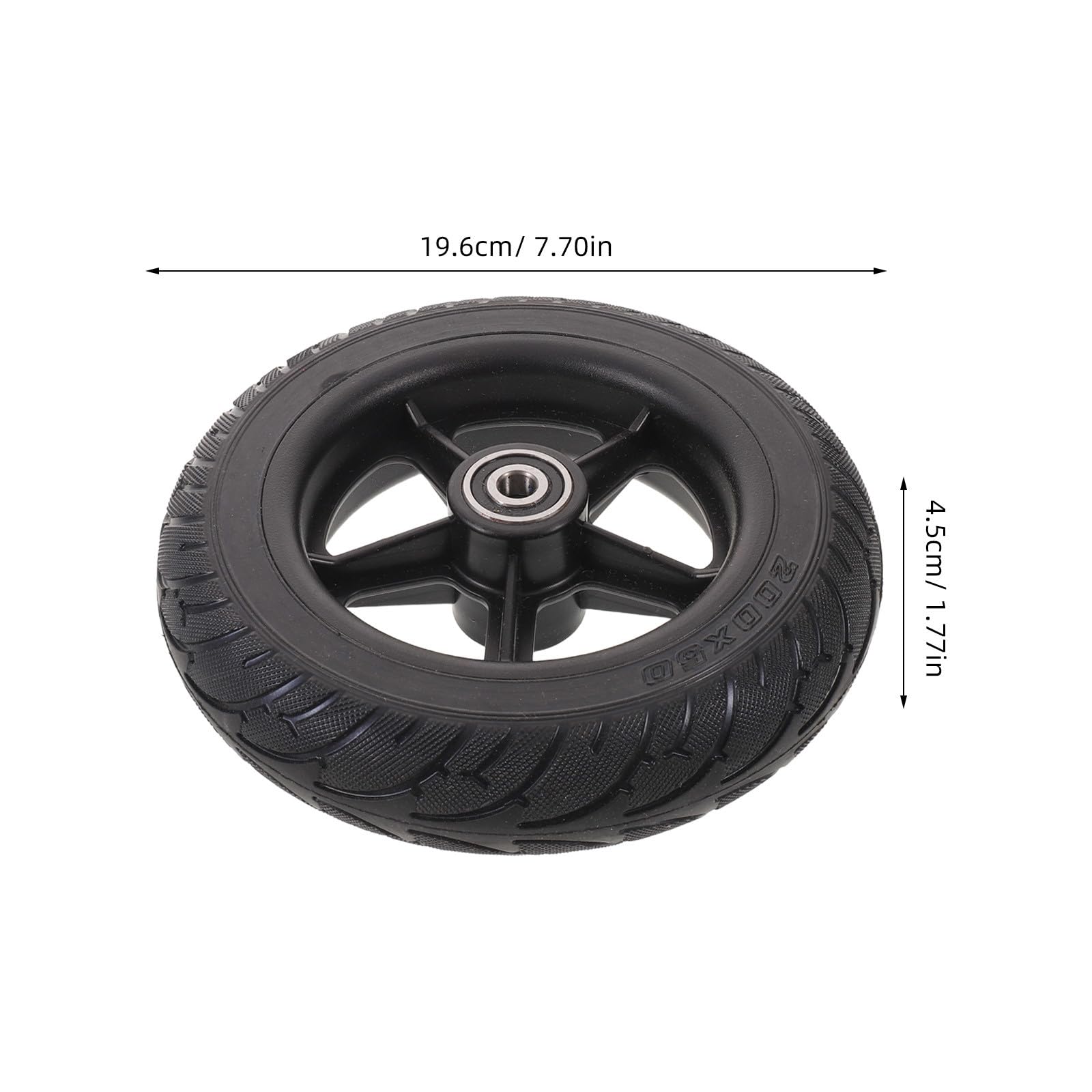 Healeved 2 pneumatici pieni per monopattino elettrico - Ruota di ricambio in gomma nera - Pneumatici pieni anteriori e posteriori da 20x5 cm per accessori di uso quotidiano del monopattino elettrico.