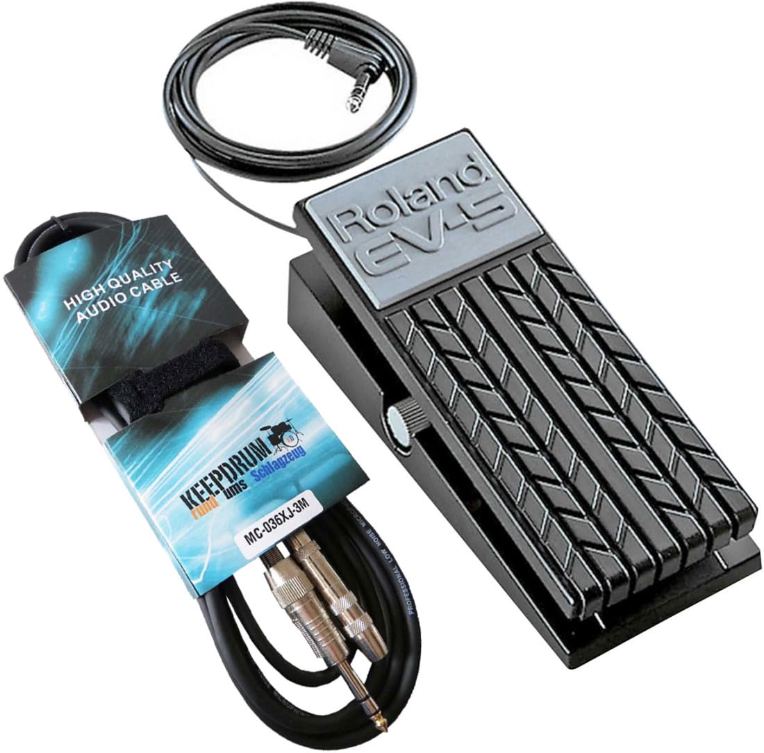 Roland EV-5 Expression Pedal + cavo di prolunga Keepdrum 6,3 mm jack 3 m