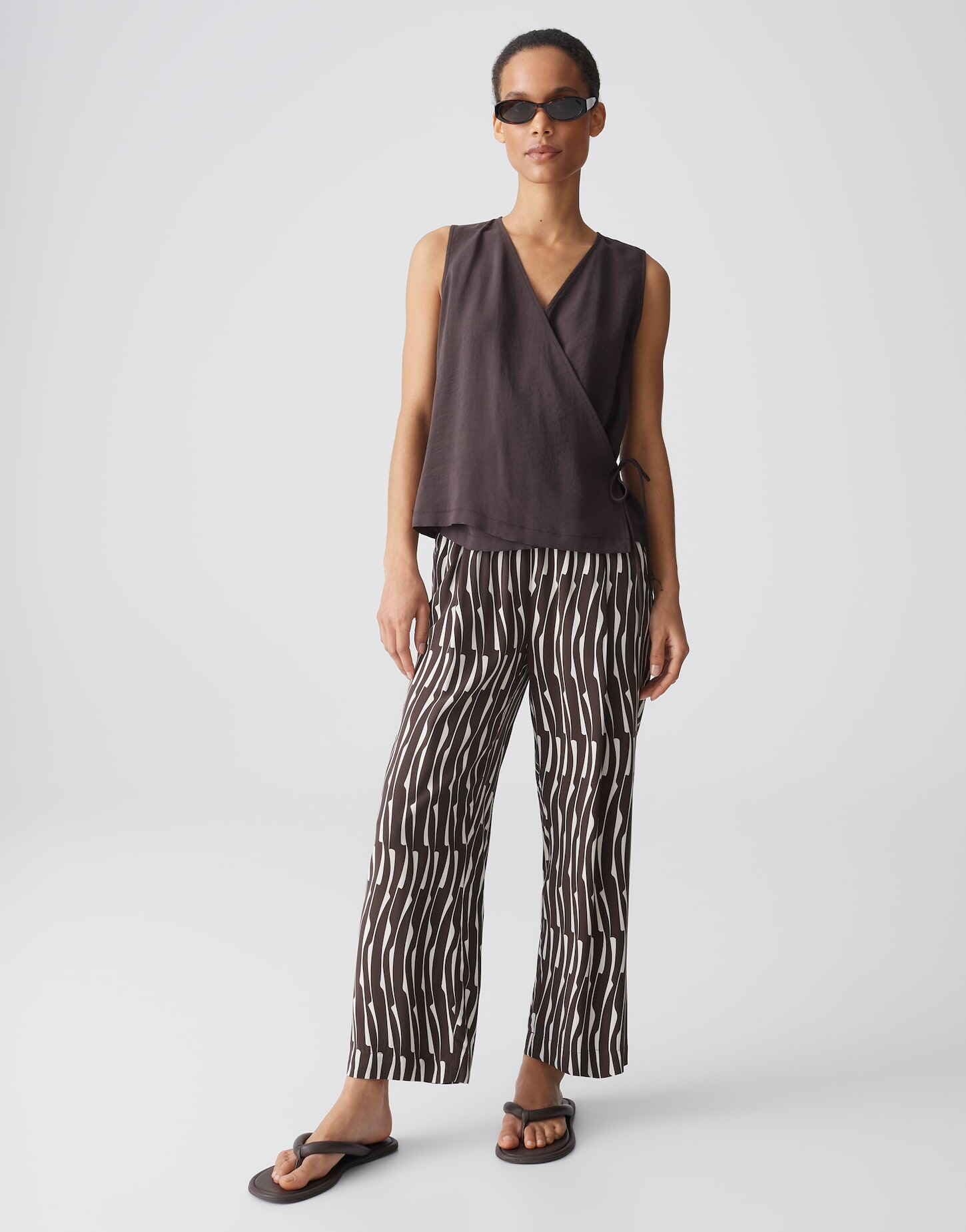 OPUS Damen Wide Leg Pants | MAROU Bamboo verkürzte Wide Leg Pants aus ECOVERO™ Viskose