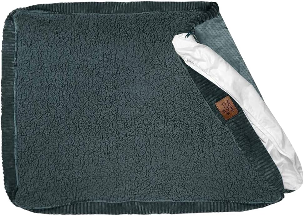 Floppy Dawg XL Dog Bed Replacement Cover and Waterproof Inner Liner. Save a Damaged Dog Bed. Protect a Pillow. Make a New Bed. 48L x 30W. Gray with Gray Top.