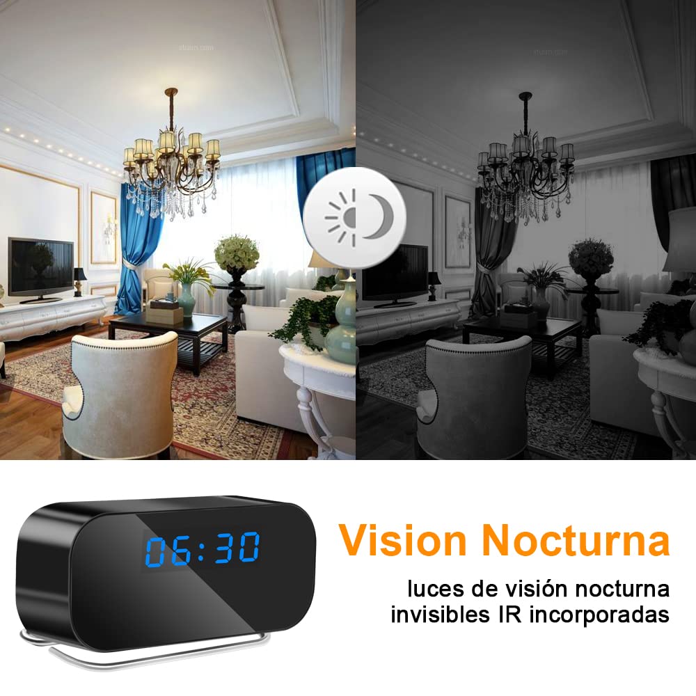 TANGMI Reloj Camara Espia 1080P HD WiFi 5G | Vision Nocturna, Deteccion Movimiento, Gran Angular 120°, Grabacion Bucle, SD 128GB