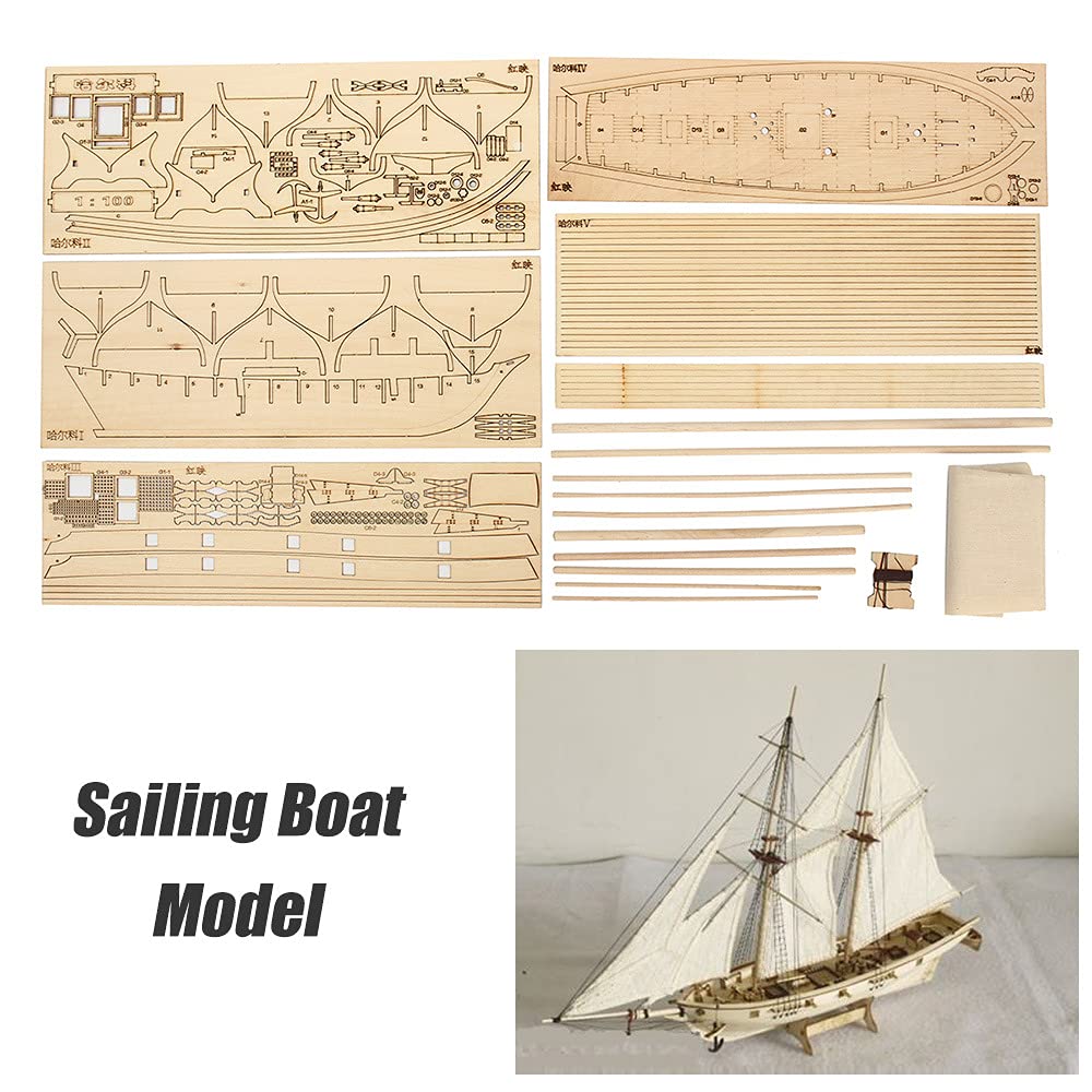 Amazon.com: Lllunimon 1/100 Halcon Wooden Sailing Boat Model DIY