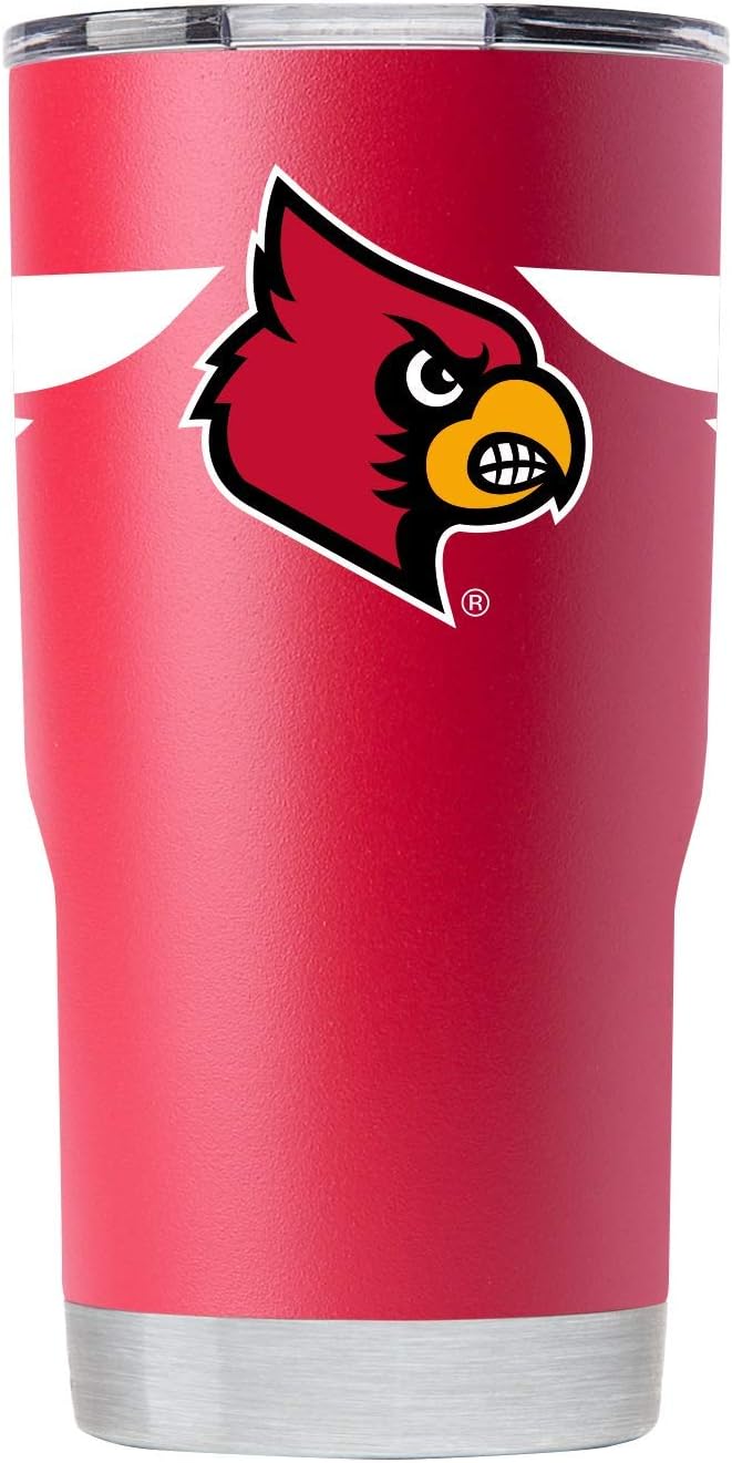 Gametime Sidekicks Louisville Cardinals 20oz Red Tumbler - Officially Licensed, 18/8 Stainless Steel, Double-walled, Vacuum-insulated, UV LED Printed Logos - 360 Wrap