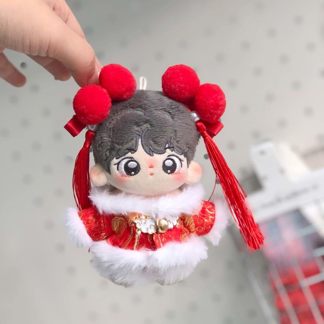 Amazon.co.jp: 10cm 中華春節服 ペア ぬいぐるみ 着せ替え 専用衣装 