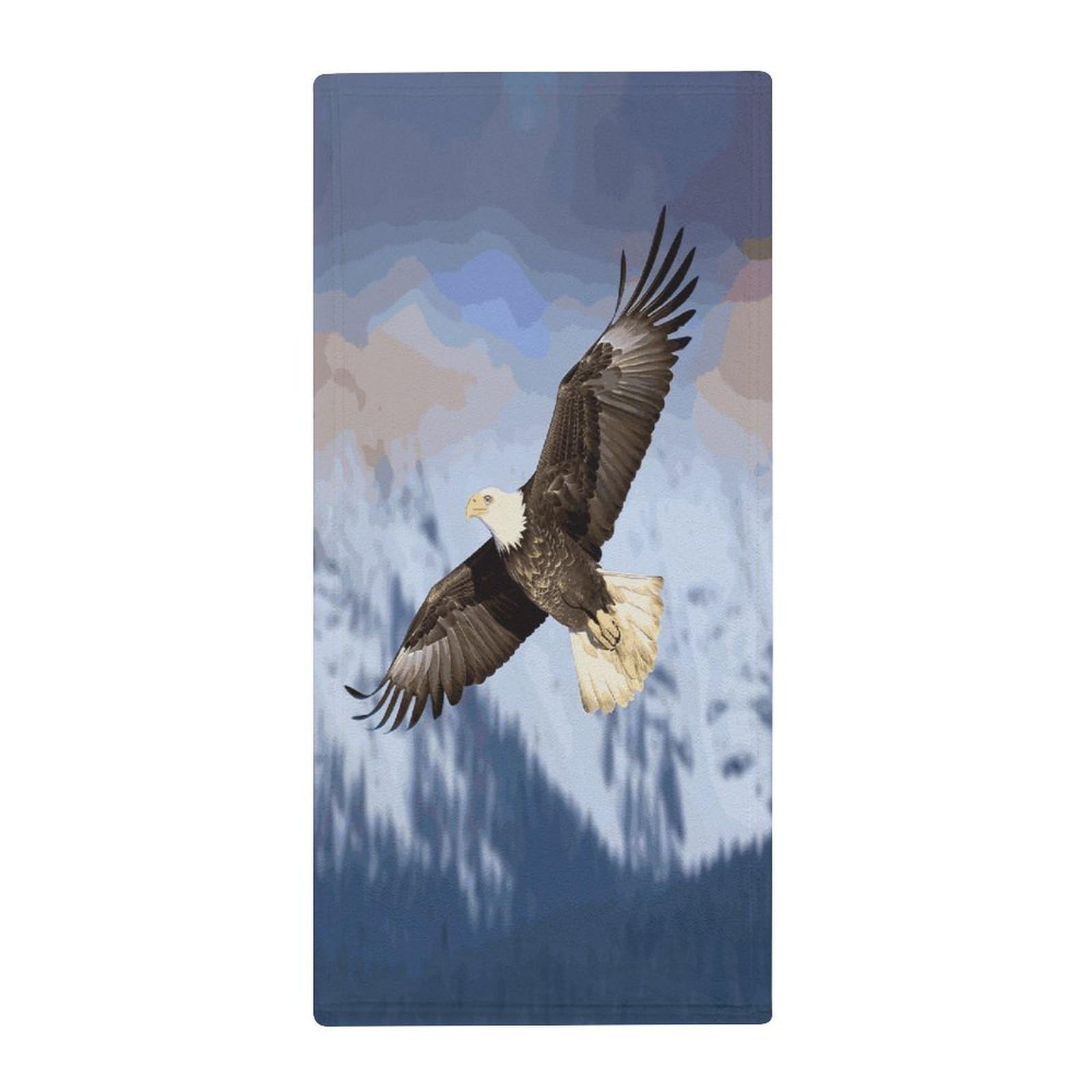MUSM Premium Hand Towels for Bathroom Ultra Soft Printed Towels Coral Velvet Kitchen Hand Bald Eagle Flying Towel Highly Absorbent Hotel Spa Towel Collection 13.8 X 28.7 in