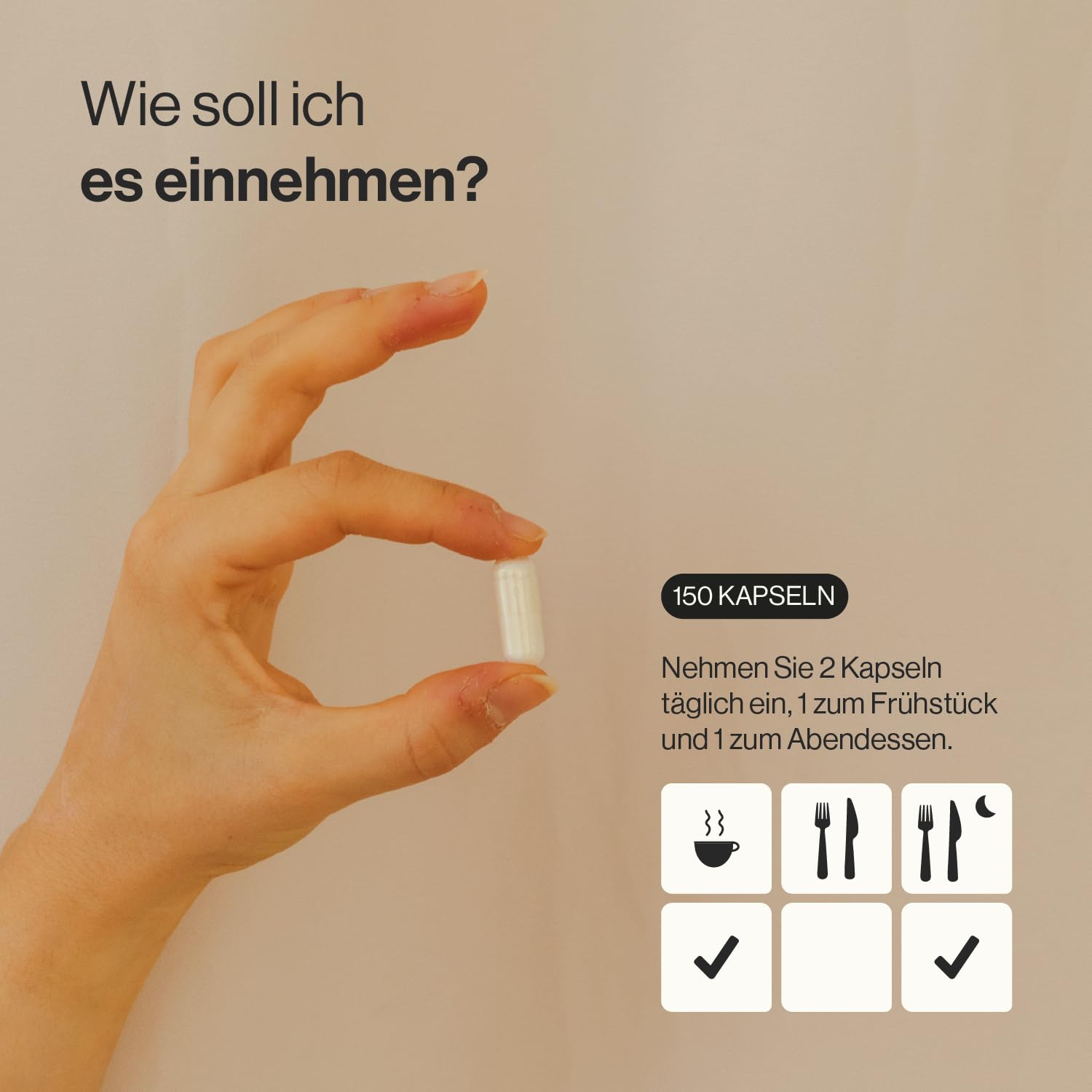 Kollagen und Hyaluronsäure mit Biotin, Zink, Selen, Vitamin C und E - 150 Kapseln - Für Haut, Gelenke und Knochen – 1000 mg Kollagen + 200 mg Hyaluronsäure pro Portion – Zenement
