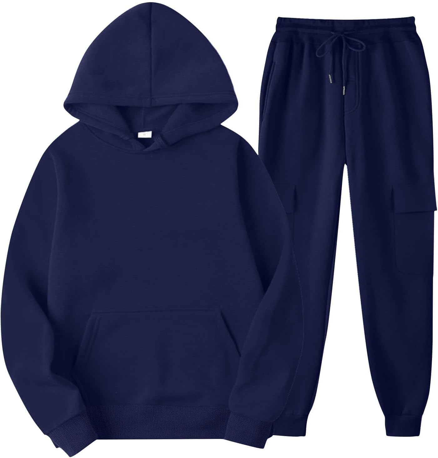 HGps8w Hoodies Tracksuits for Women Casual Solid Pullover Sweatshirt Loose 2 Piece Lounge Sets Jogging Sweatsuits