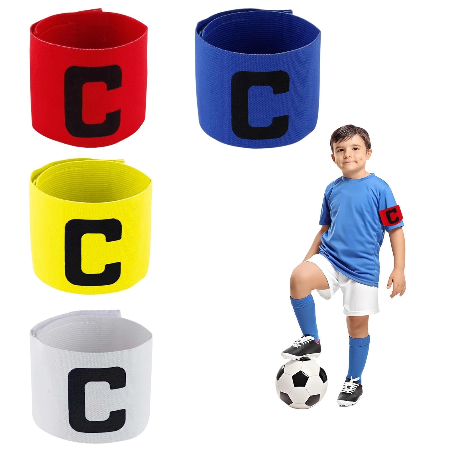 dinghaole Adjustable Team Leader Armband - 4 Pack Of Color (Red, Blue, Yellow, White) Team Leader's Armband Suitable for Diverse Sports: Adults, Seniors & Youth Compatible