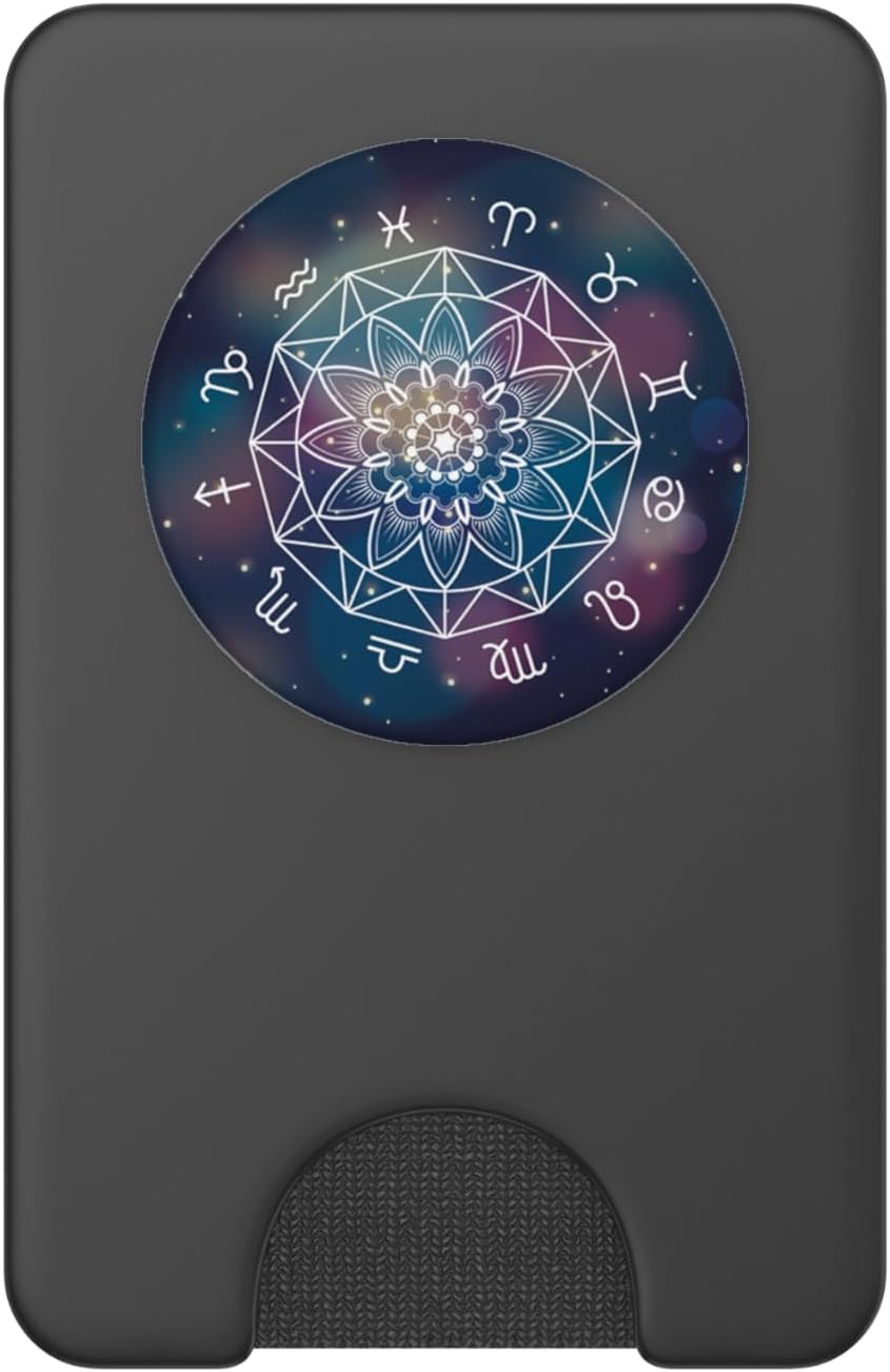 Mandala Horoscope - Zodiac Signs - Galaxy Space PopSockets PopWallet for MagSafe