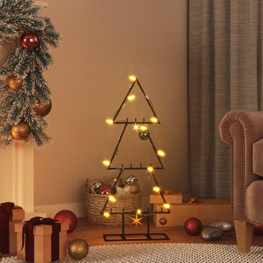 BaraSh Metall-Weihnachtsbaum Deko Schwarz 60 cm KüNstlicher Weihnachtsbaum Klein