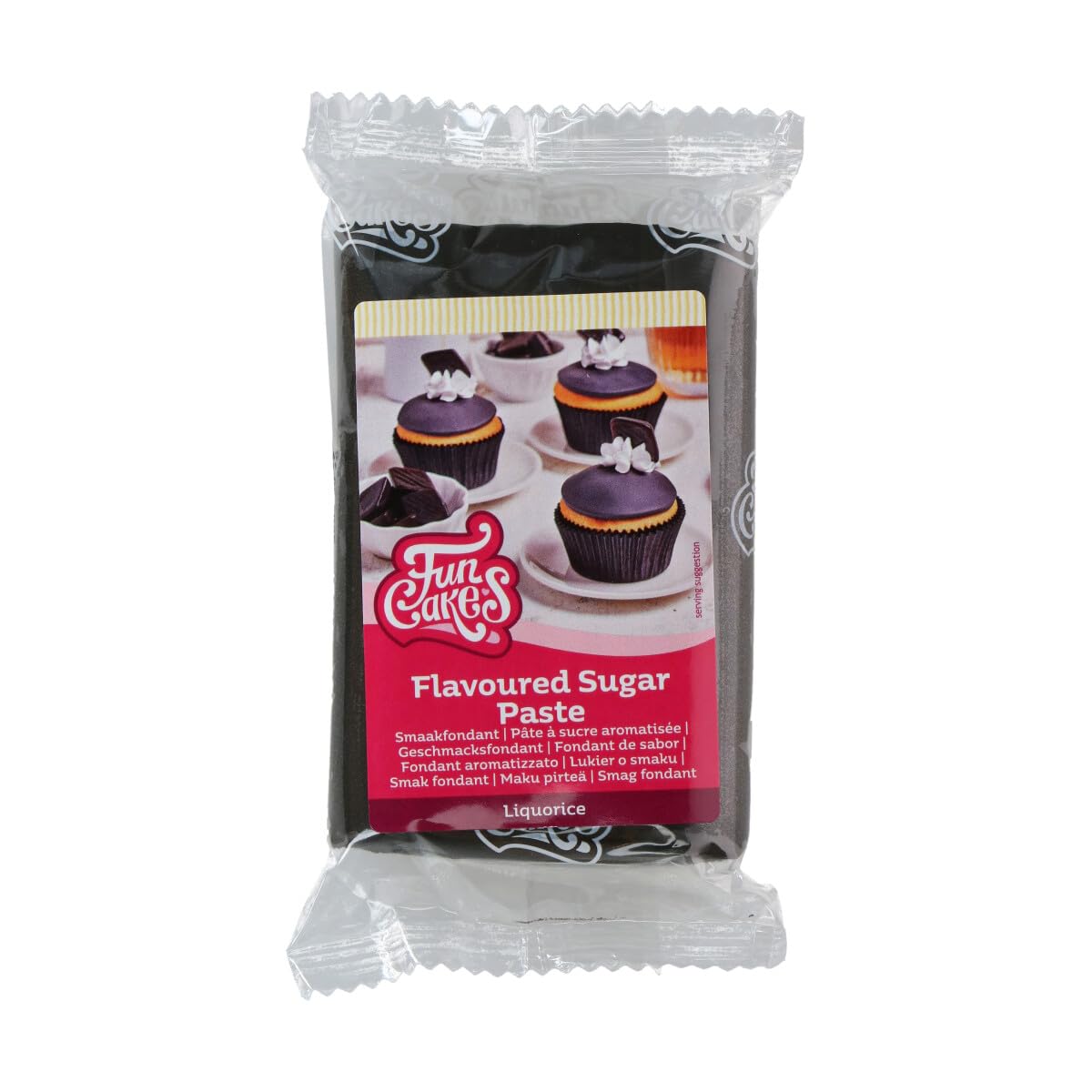 FunCakes Flavoured Sugar Paste Licorice, Delicious Taste, Smooth Texture, Great for Cakes, Cupcakes and Cookies, Halal, Kosher, and Gluten-free, 250 g
