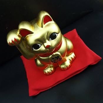 Amazon.co.jp: 金運招福/風水 招財金猫（まねきんねこ） 伝統工芸純