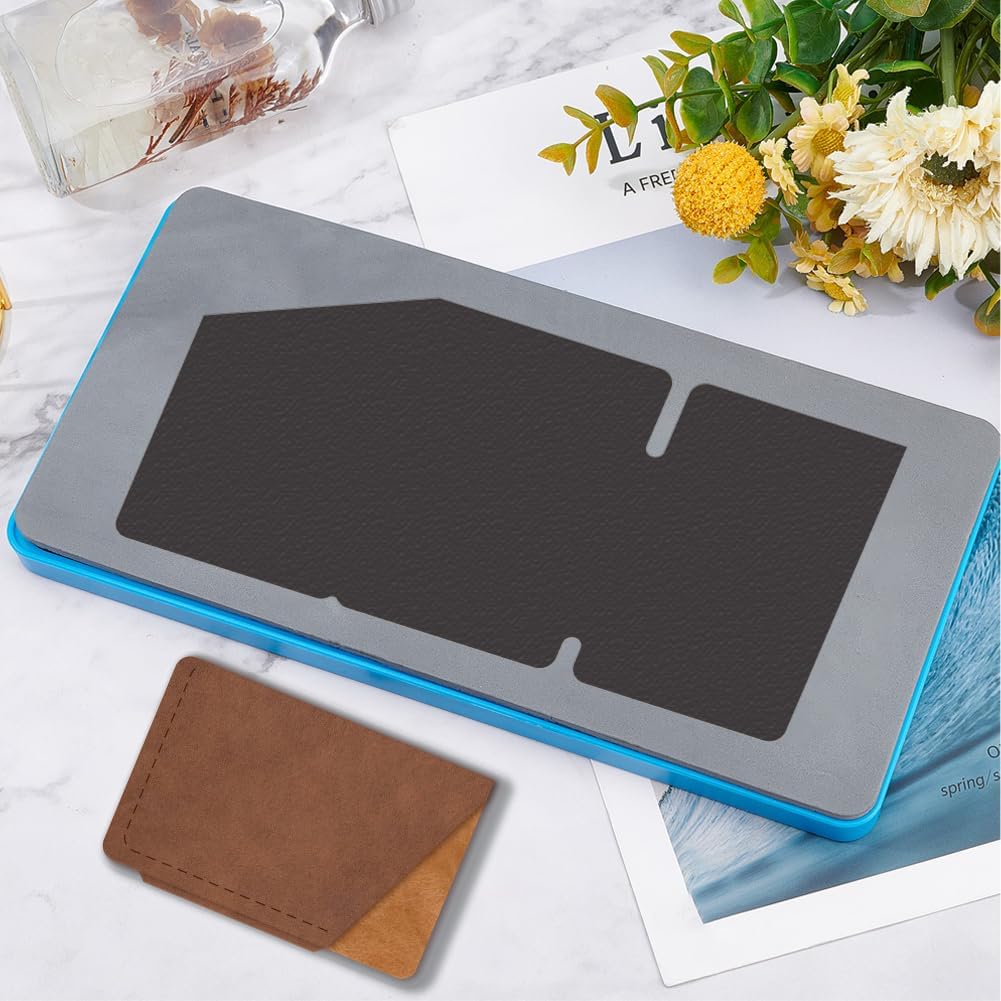 SUPERDANT Leather Card Case - Slim Wallet for Men & Women - Business Card Holder - Craft Die Cutter - Wooden Die Cuts - Vintage DIY Art