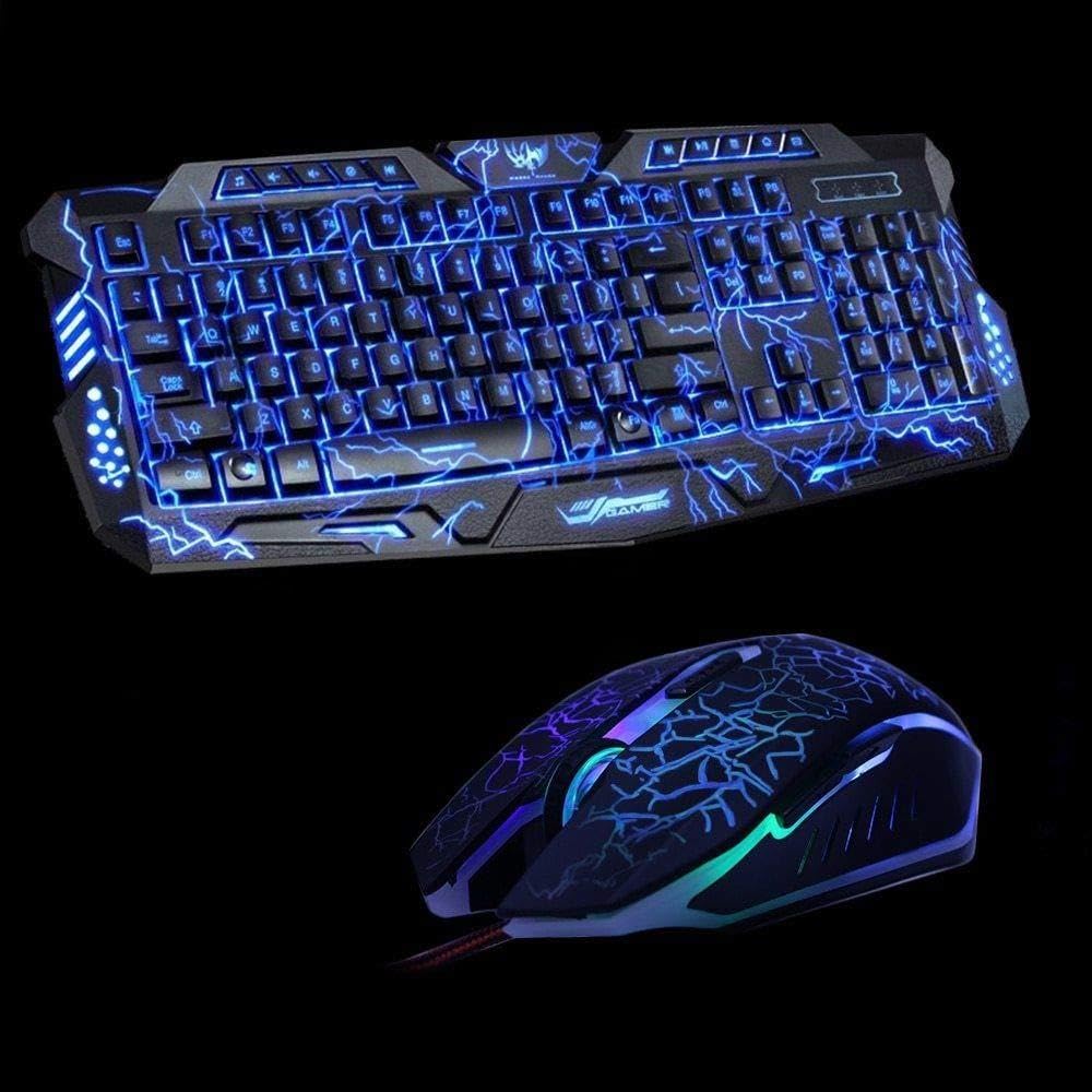 M200 Viola/Blu/Rosso LED Respirazione Retroilluminazione Pro Gaming Keyboard Mouse Combo