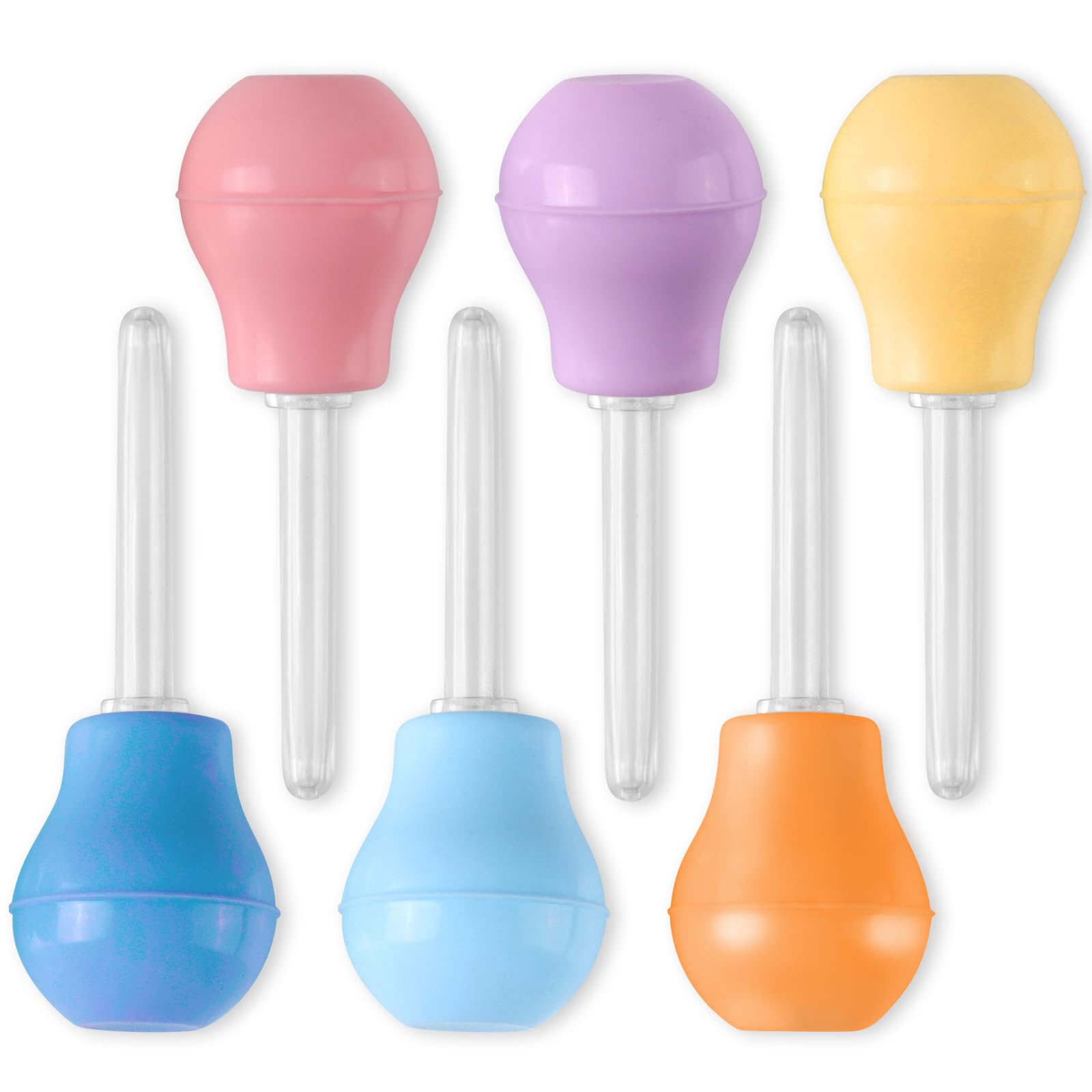 niCWhite 6pcs Colorful Eye Droppers for Kids Jumbo Silicone Plastic Liquid Droppers Sensory Play Toys Pipettes, Ages 3+